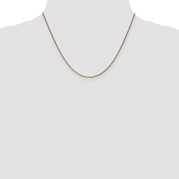 1.2mm 14k Yellow Gold Solid Diamond Cut Spiga Chain Necklace, 18 Inch - Picture 2 of 8